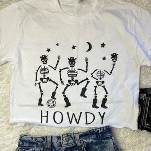 Howdy Skeletons Country Disco Western Halloween Headless Skeleton Party Costume